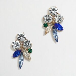 Jcrew Elegant Silver and Gold floral Earrings